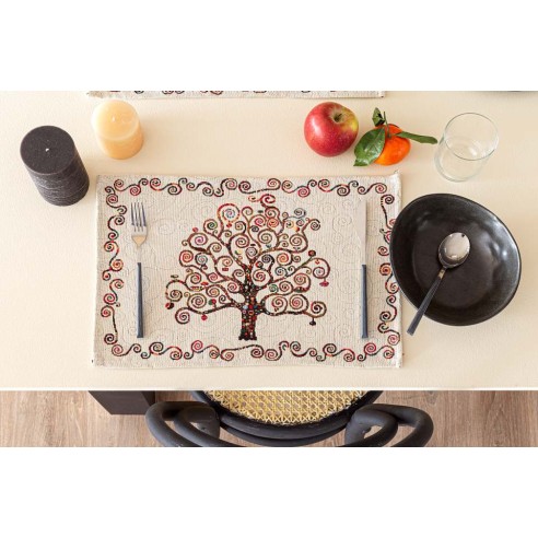Set individual de mesa de tejido Jacquard arbol de la vida 30x45 ART