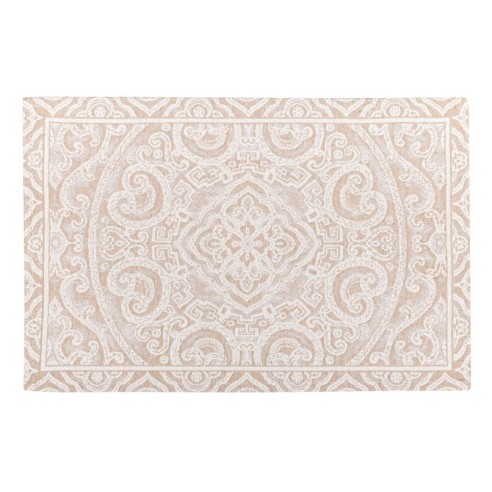 Jacquard placemat set with geometric motifs beige 30x45. MYKONOS C.4