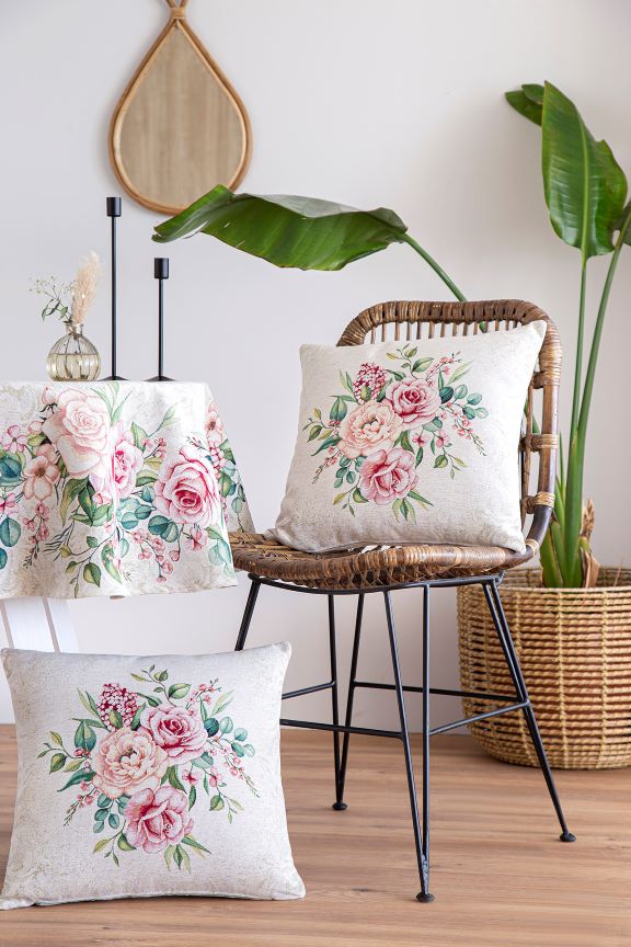 Cojin jacquard flores 45x45 PADUA