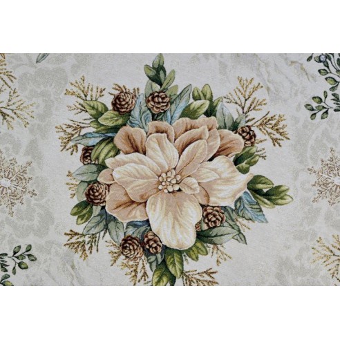 Jacquard tablecloth with Christmas motifs. CANDLE