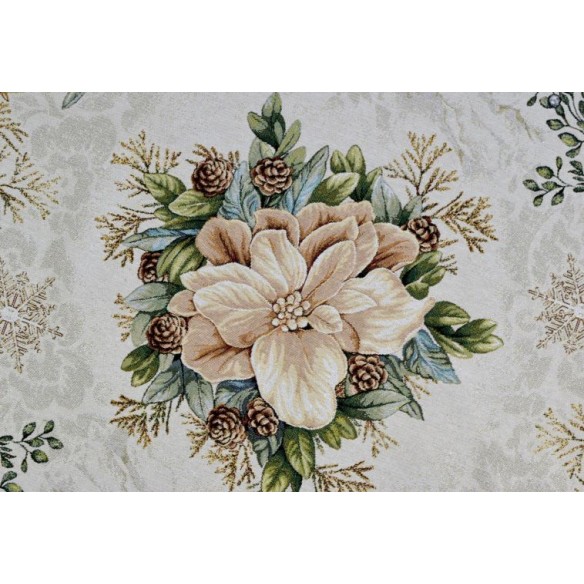 Jacquard tablecloth with Christmas motifs. CANDLE