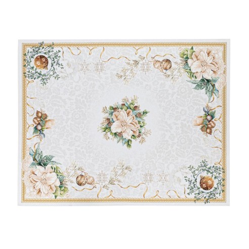 Jacquard tablecloth with Christmas motifs. CANDLE