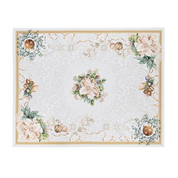Mantel de mesa de tejido Jacquard con motivos navideños. CANDLE