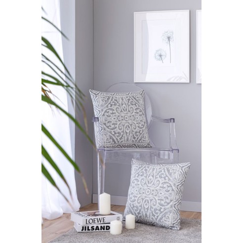 Jacquard cushion geometric grey 45x45 MYKONOS C.6