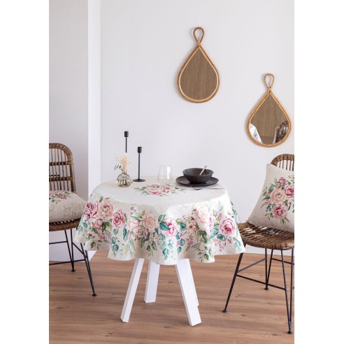 Mantel de mesa de tejido Jacquard con flores. PADUA