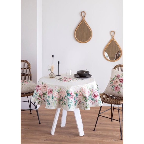 Mantel de mesa de tejido Jacquard con flores. PADUA