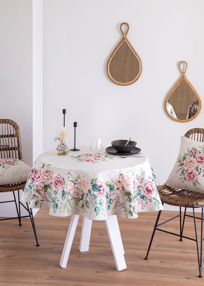 Jacquard tablecloth with flowers. PADUA