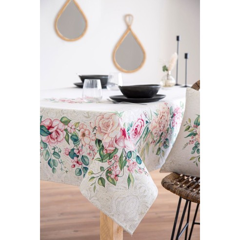 Jacquard tablecloth with flowers. PADUA