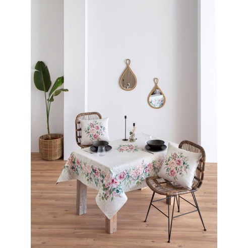 Jacquard tablecloth with flowers. PADUA