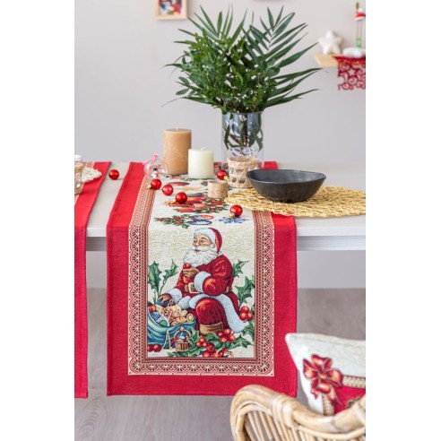 Jacquard table runner with Santa Claus. 40x135 CHRISTMAS