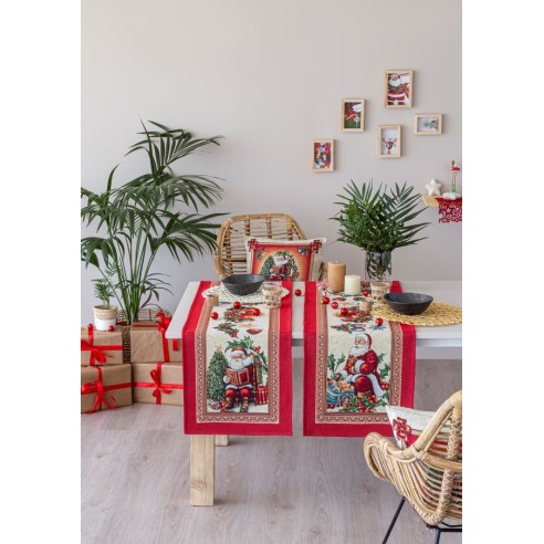 Jacquard table runner with Santa Claus. 40x135 CHRISTMAS