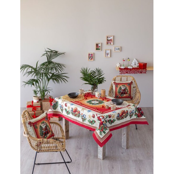 Jacquard tablecloth with Santa Claus. CHRISTMAS