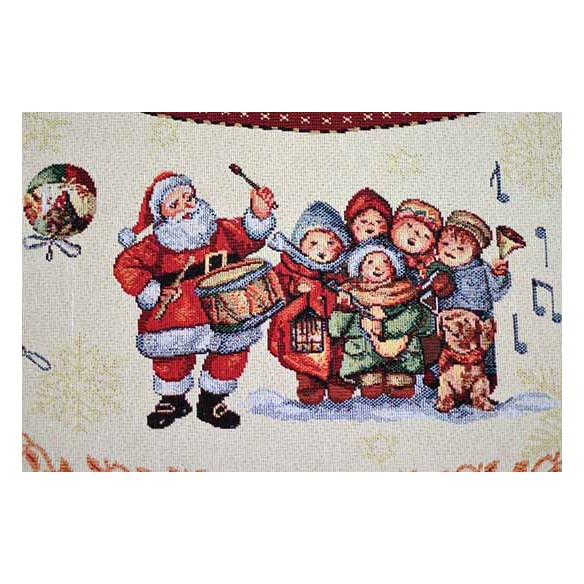 Jacquard tablecloth with wreath and Christmas motifs FIDELITY