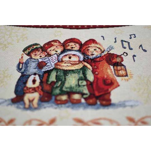 Mantel de mesa de tejido Jacquard con corona y motivos navideños FIDELITY