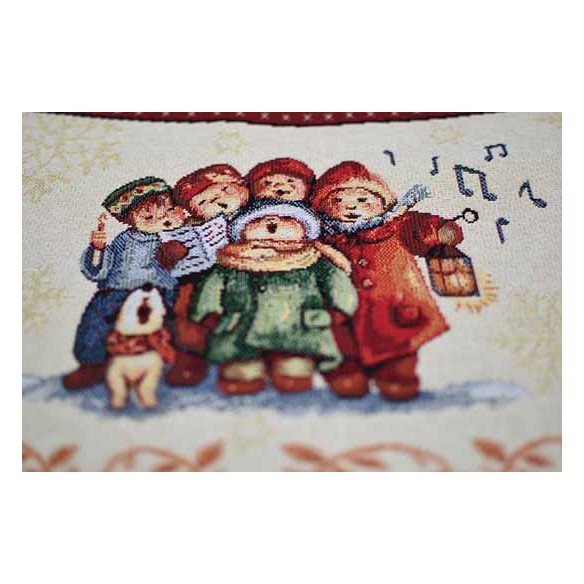 Jacquard tablecloth with wreath and Christmas motifs FIDELITY