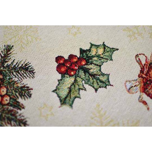 Mantel de mesa de tejido Jacquard con corona y motivos navideños FIDELITY