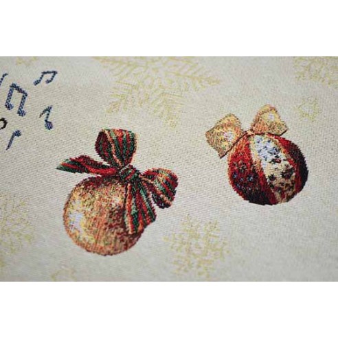 Jacquard tablecloth with wreath and Christmas motifs FIDELITY