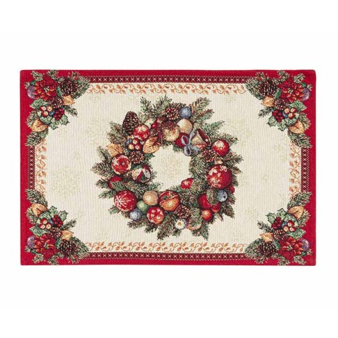 Jacquard placemat set with wreath and Christmas motifs 30x45 FIDELITY