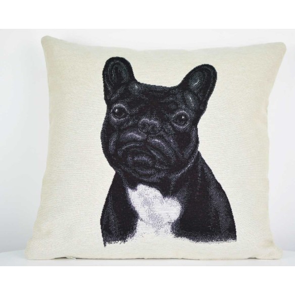 Jacquard cushion French Bulldog 45x45