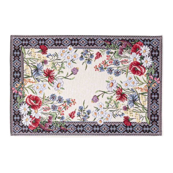 Jacquard placemat set with wildflowers. 30x45 CHAMOMILLE