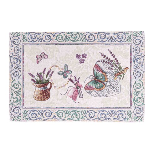 Jacquard placemat set with lavender flowers 30x45 LAVANDER