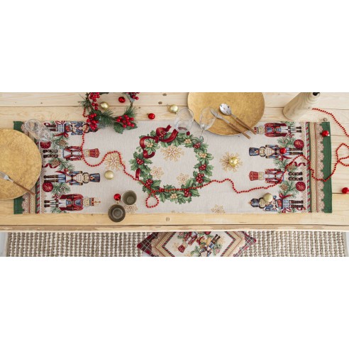 Jacquard table runner with Nutcracker. 40x135 TAMBURELLI