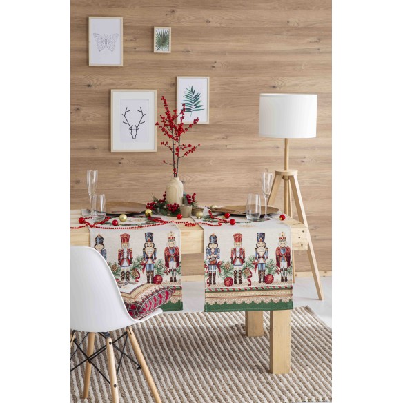 Jacquard table runner with Nutcracker. 40x135 TAMBURELLI