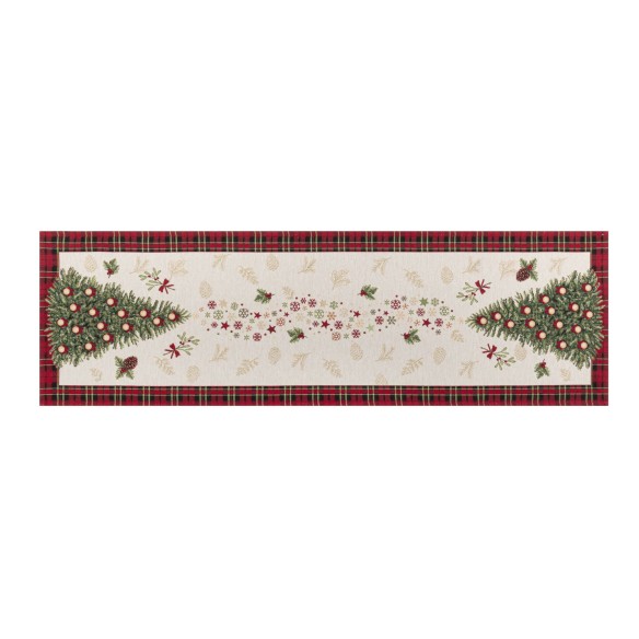 Camino de mesa de tejido jacquard  con Arbol de Navidad. 40x135 SAPIN