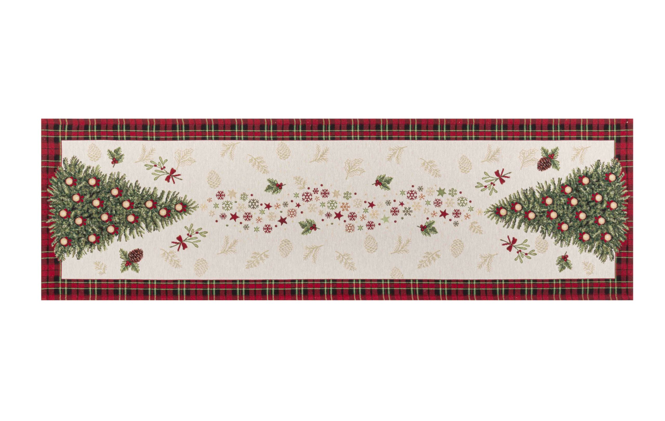 Camino de mesa de tejido jacquard  con Arbol de Navidad. 40x135 SAPIN