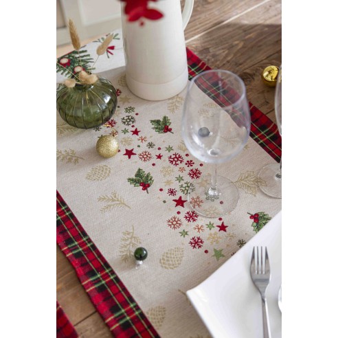 Camino de mesa de tejido jacquard  con Arbol de Navidad. 40x135 SAPIN