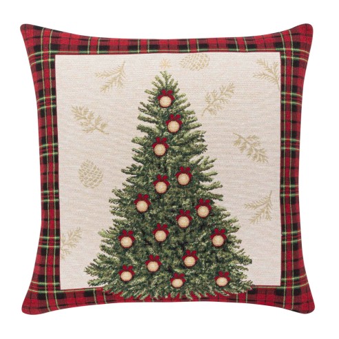 Cojin Jacquard con Arbol de Navidad. 45x45 SAPIN
