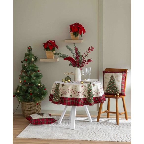 Jacquard tablecloth with Christmas Tree. SAPIN