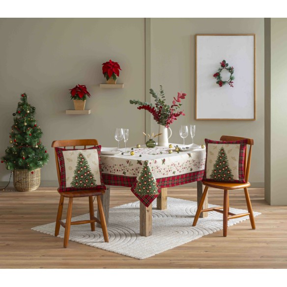 Mantel de mesa de tejido Jacquard con Arbol de Navidad. SAPIN