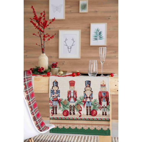 Jacquard table runner with Nutcracker. 40x135 TAMBURELLI