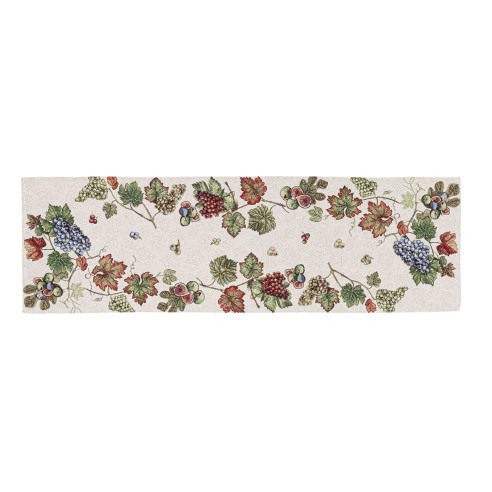Camino de mesa de tejido jacquard con hojas de parra. 40x135 PARRA