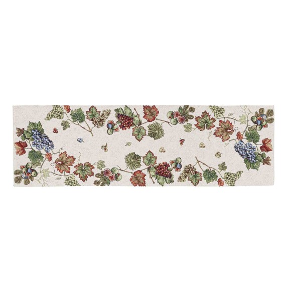 Camino de mesa de tejido jacquard con hojas de parra. 40x135 PARRA