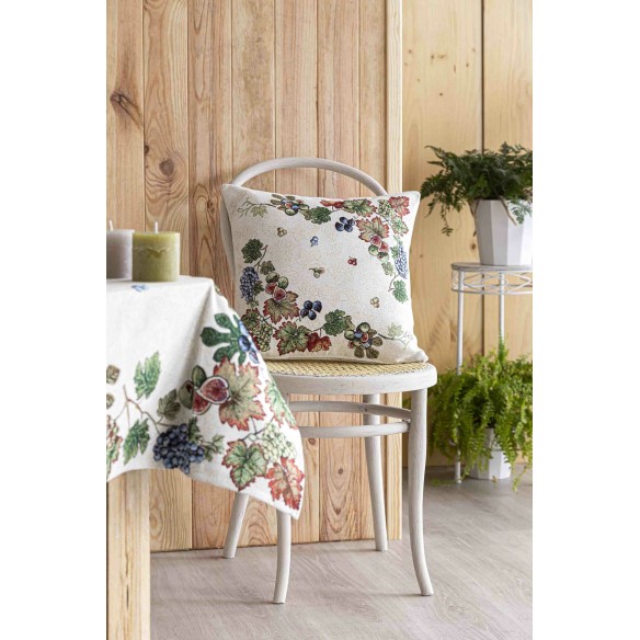 Cojin Jacquard con hojas de parra 45x45 PARRA