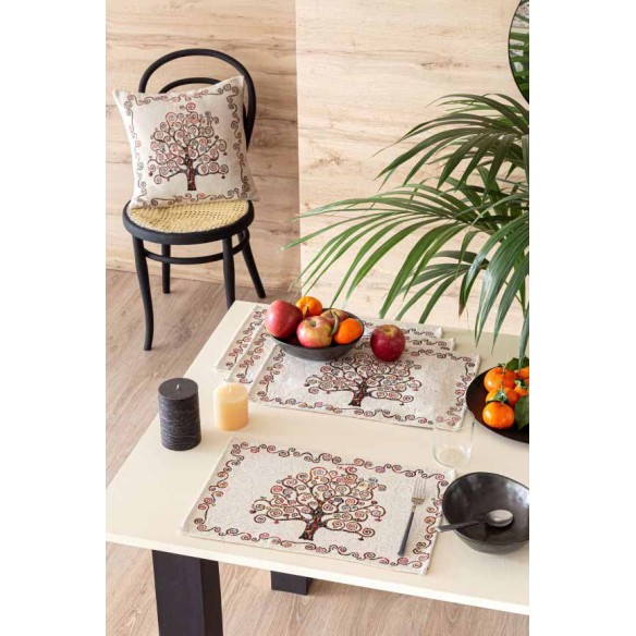 Set individual de mesa de tejido Jacquard arbol de la vida 30x45 ART