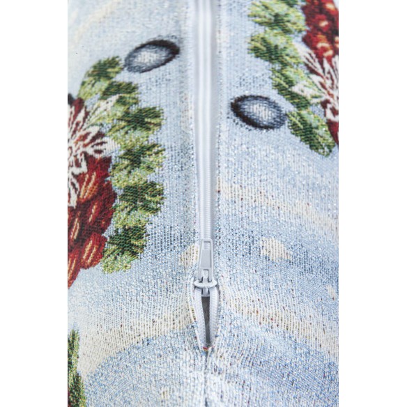 Cojin Jacquard con Muñeco de Nieve con bufanda y sombrero. 45x45 SVEN