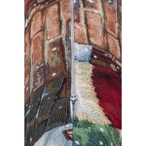 Cojin Jacquard con Papa Noel en Chimenea. 45x45 CHIMNEY