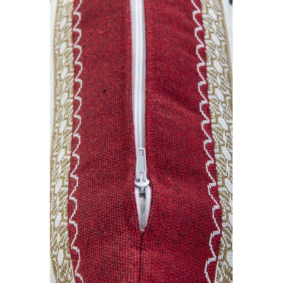 Cojin Jacquard rojo con Papa Noel y Renos. 45x45 FROSTY