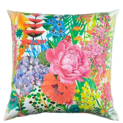 Printed cushion with various flowers 45x45 DEMETER