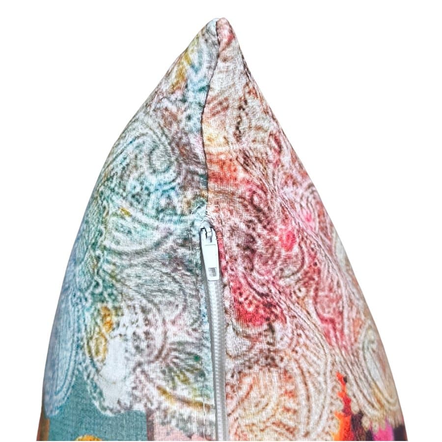 Printed cushion with watercolor flowers 45x45 CIRCE