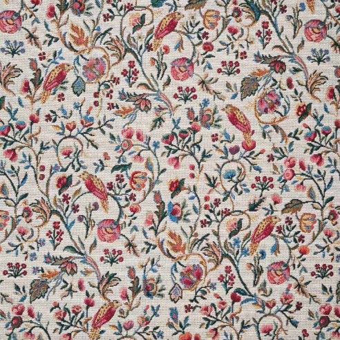 NEEM 4 jacquard fabric with a vintage Chinese floral pattern. Width: 140 cm