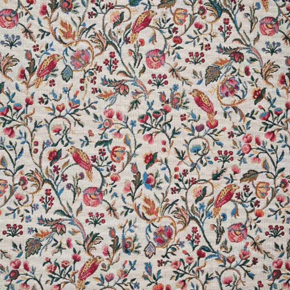 NEEM 4 jacquard fabric with a vintage Chinese floral pattern. Width: 140 cm