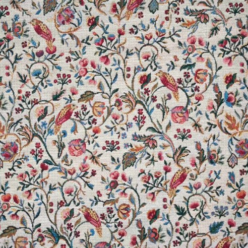NEEM 4 jacquard fabric with a vintage Chinese floral pattern. Width: 140 cm