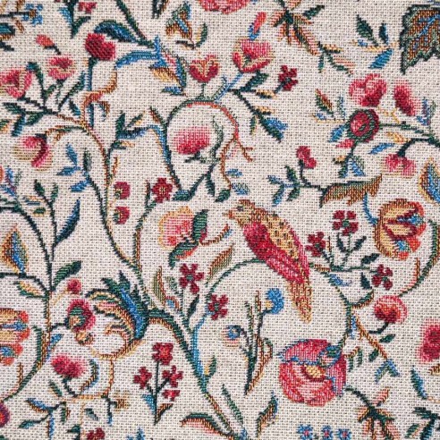 Tejido Jacquard NEEM 4 con estilo floral chines vintage. Ancho 140