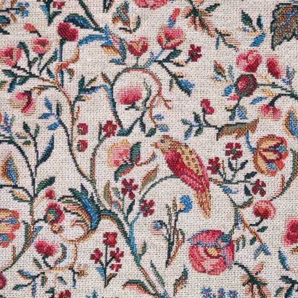 NEEM 4 jacquard fabric with a vintage Chinese floral pattern. Width: 140 cm