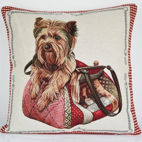 Cojin Jacquard perro yorkshire 45x45 KETTY
