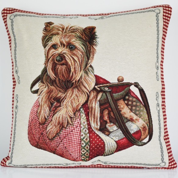 Jacquard cushion Yorkshire dog 45x45 KETTY